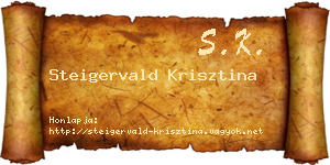 Steigervald Krisztina névjegykártya